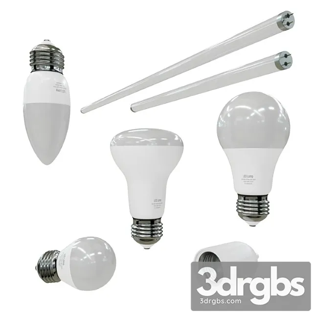 Led Lamps Set 3D Model Free