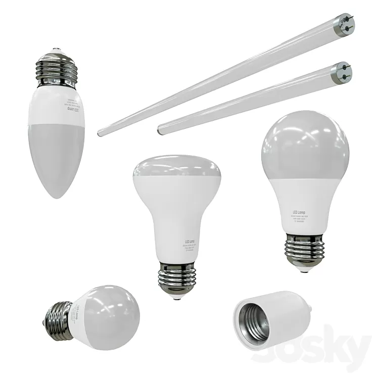 Led Lamps Set 3D Model