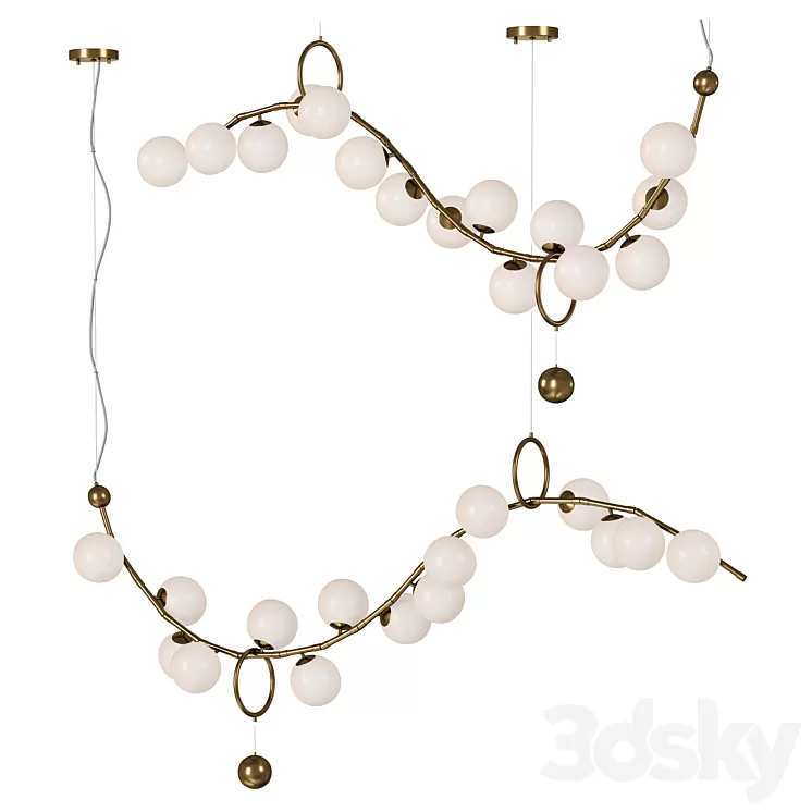 LED Linear Chandelier 3D Model