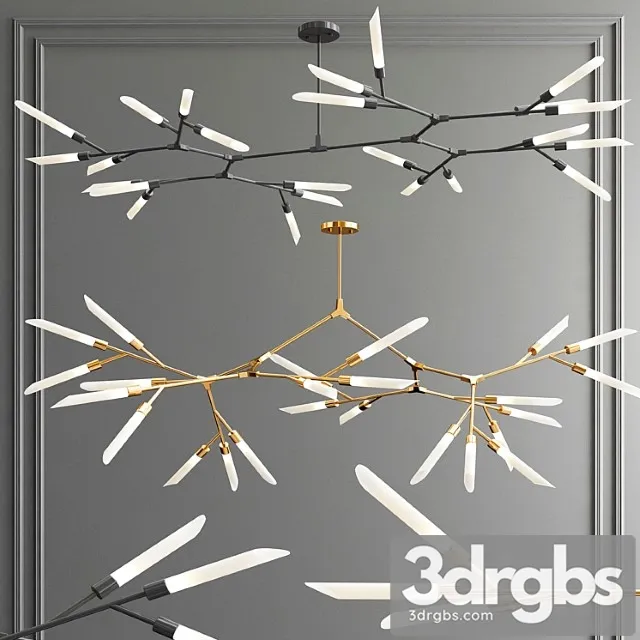 Led nordic & rotatable branch tube chandelier