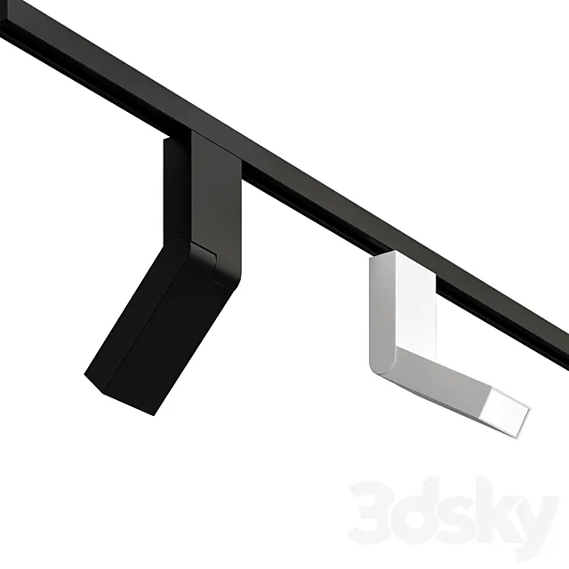 Led Track Light  Rectangular  Aluminum  Commercial 3DModel