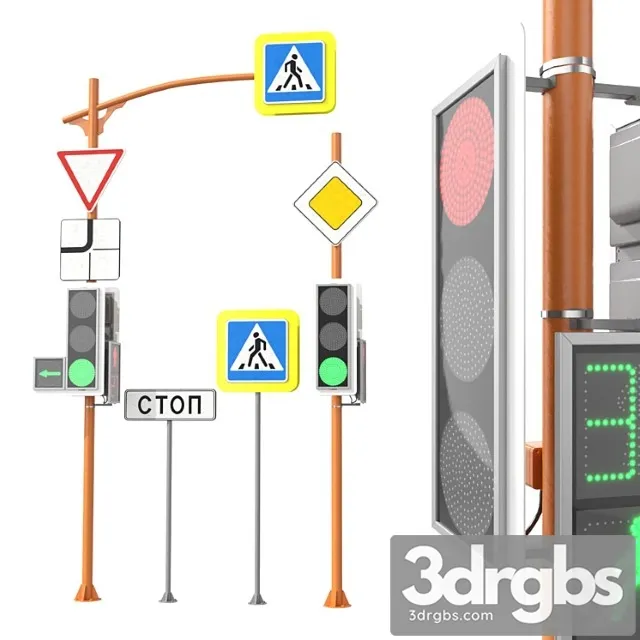 Led traffic light 3D Model Free