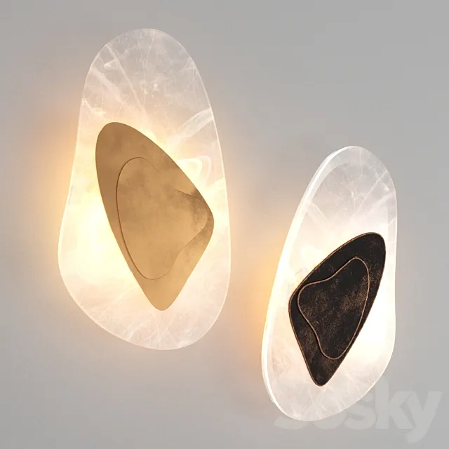 LED wall lamp with glass shade 3D Model