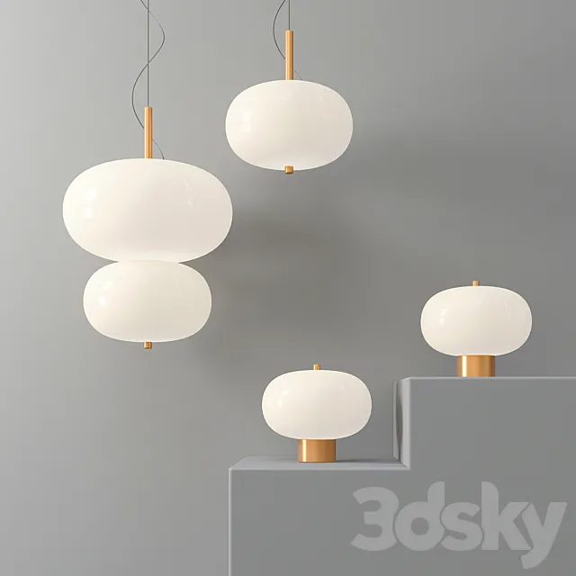 Led White Glass Pendant 3D Model