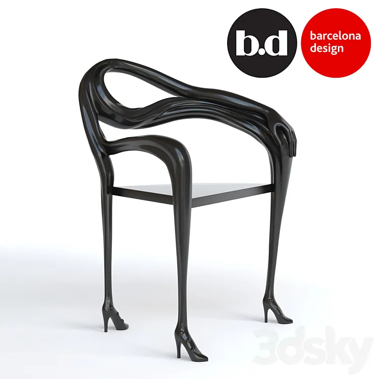 Leda Armchair sculpture Black Label 3D Model Free
