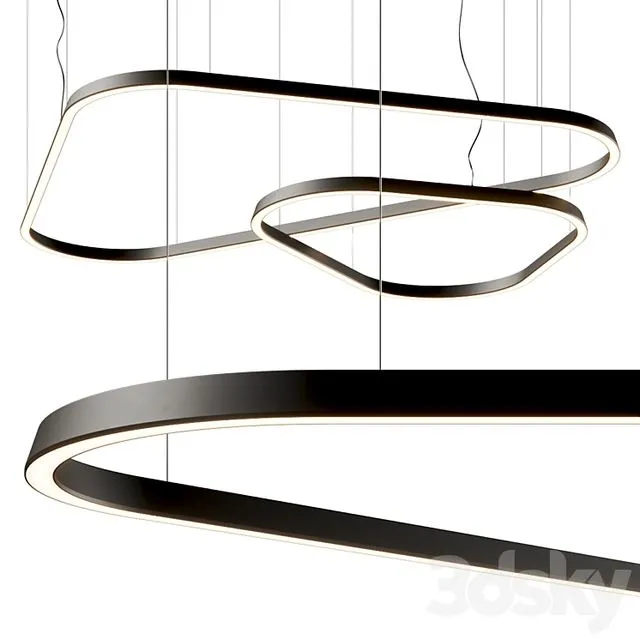 Leds C4 Geometric Triangle Pendant Lamps 3D Model