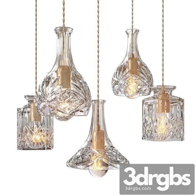 Lee broom - decanterlight chandelier 3 piece 3D Model Free