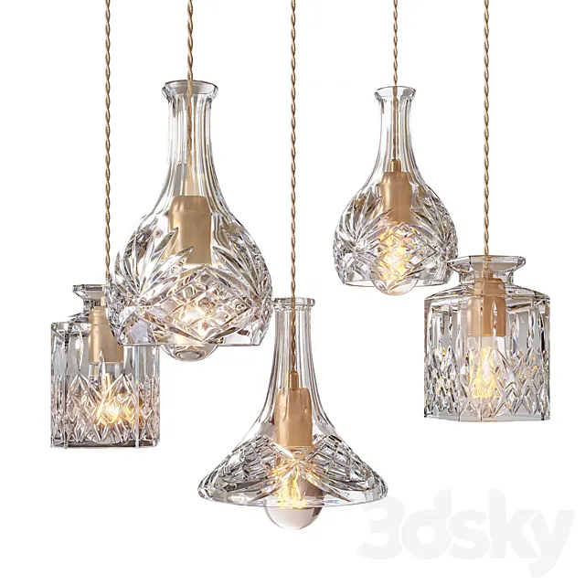 Lee Broom - Decanterlight Chandelier 3 Piece 3D Model