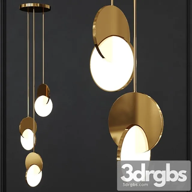 Lee broom eclipse chandelier polished gold 3D Model Download