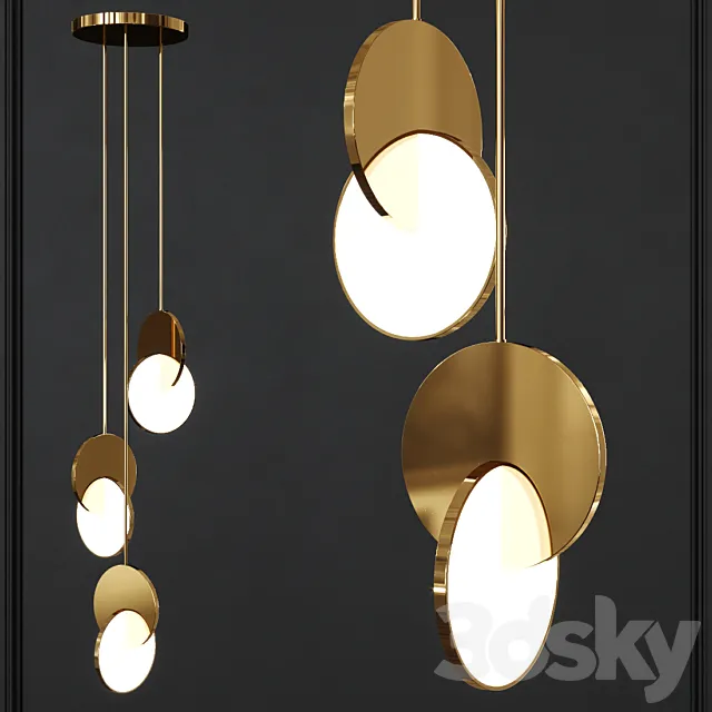 Lee Broom ECLIPSE CHANDELIER POLISHED GOLD 3D Model