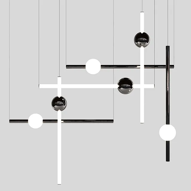 Lee Broom ORION TUBE LIGHT POLISHED GUNMETAL 3D Model