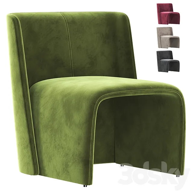 LEGACY Velvet armchair 3D Model