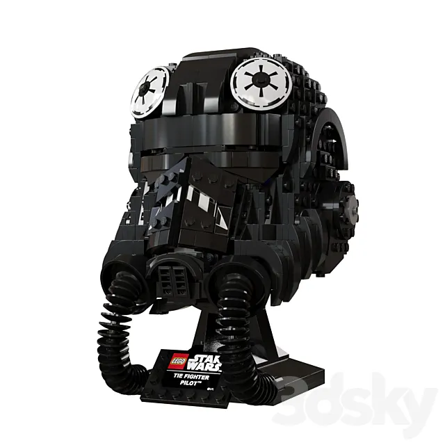 Lego Star Wars Helmet TIE Fighter Pilot 3D Model
