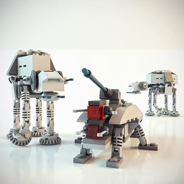 LEGO Star Wars Mini AT-AT and Mini-AT-TE 3D Model