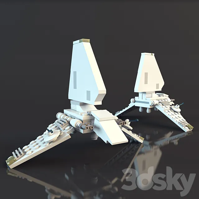LEGO Star Wars Mini Republican Gunship and Imperial Shuttle 3DModel