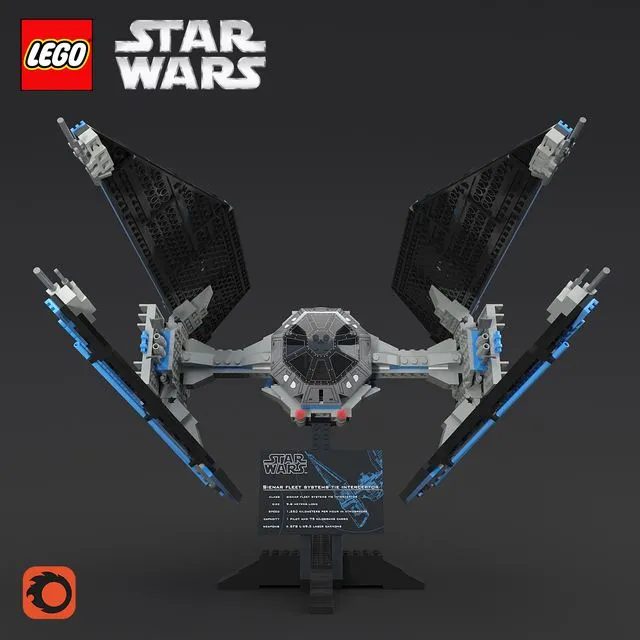 LEGO SW Tie Interceptor 3D Model