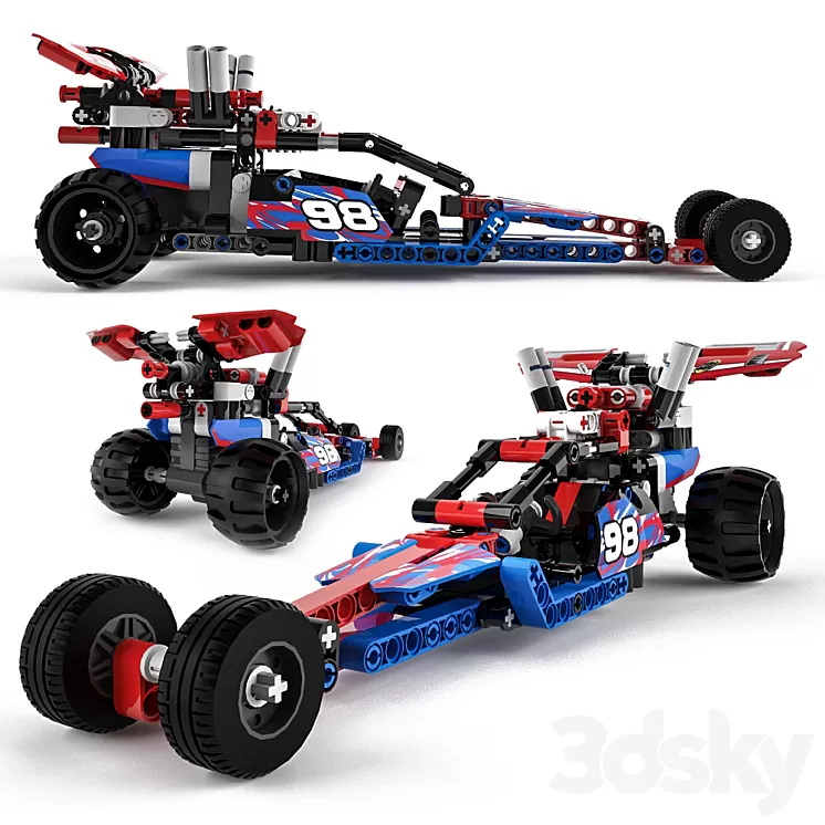 Lego Technic 42010 + 42011 3D Model