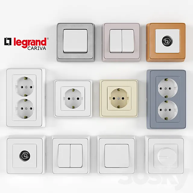 Legrand Cariva switchers and sockets 3DModel