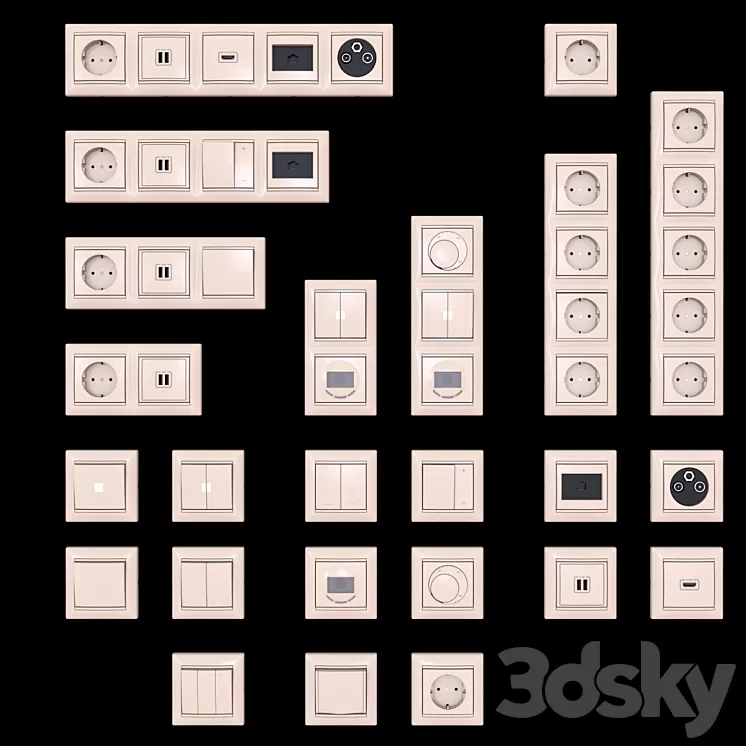 Legrand Valena set 3D Model
