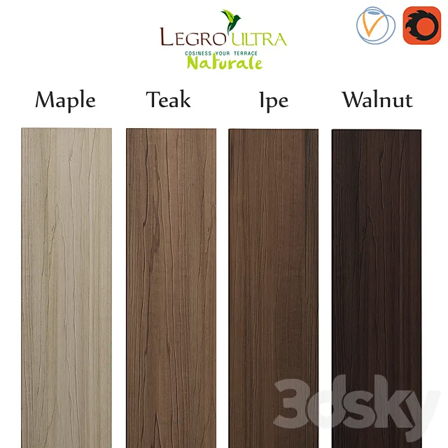Legro Ultra Natural slip decking 3D Model