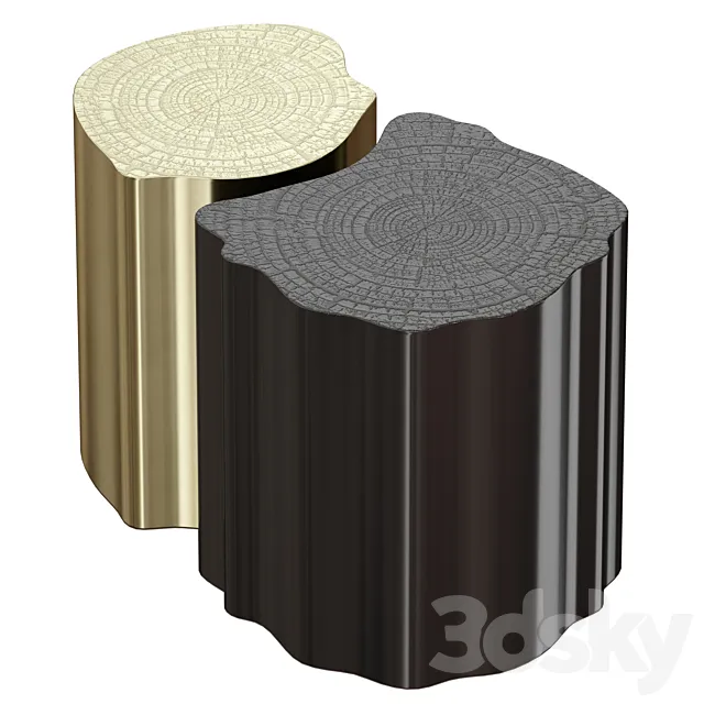 Leif Black and Brass Bunching Table (Crate and Barrel) 3DModel