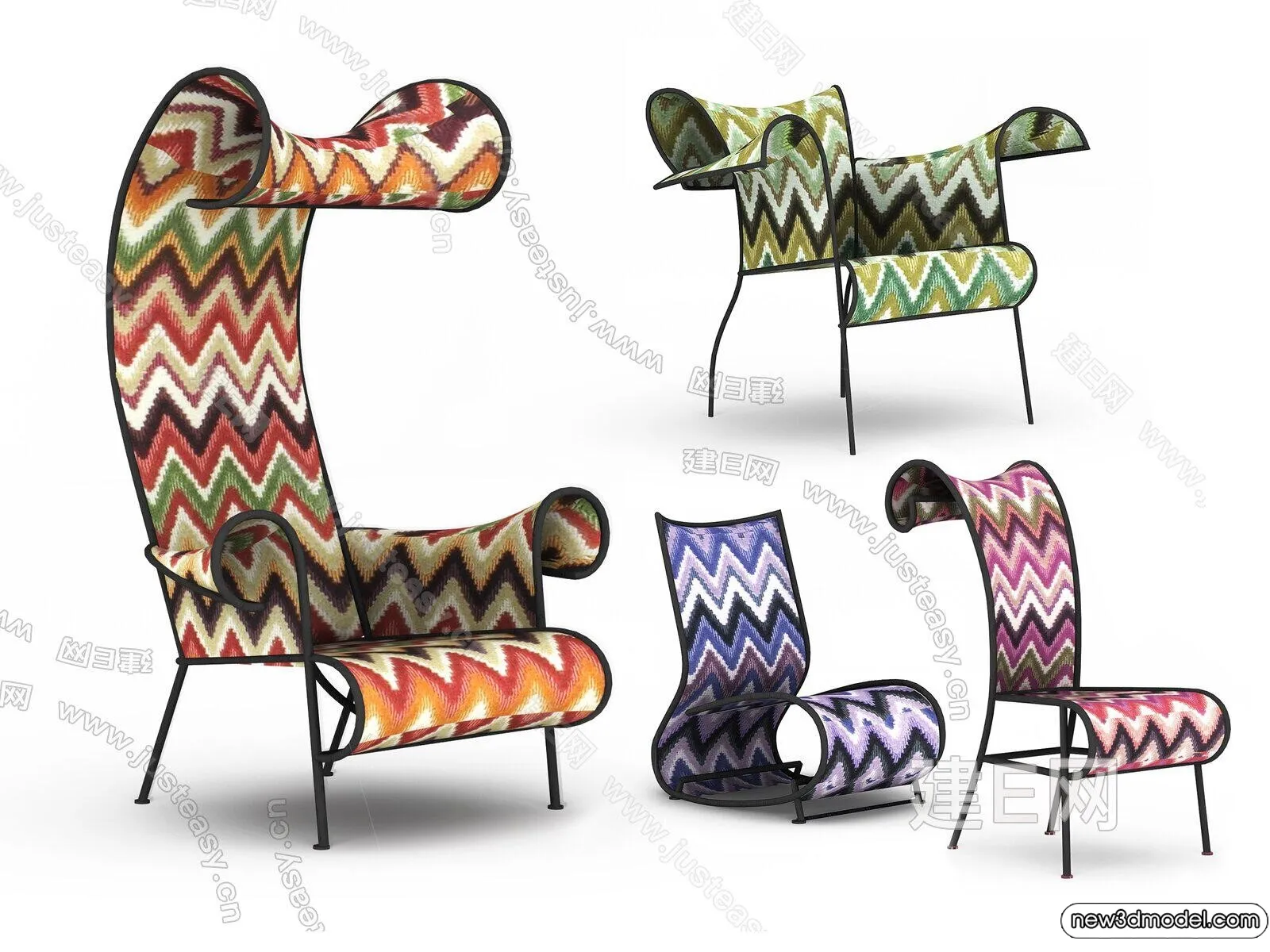 Leisure Chairs - 3D Furniture Models for Interior - 017