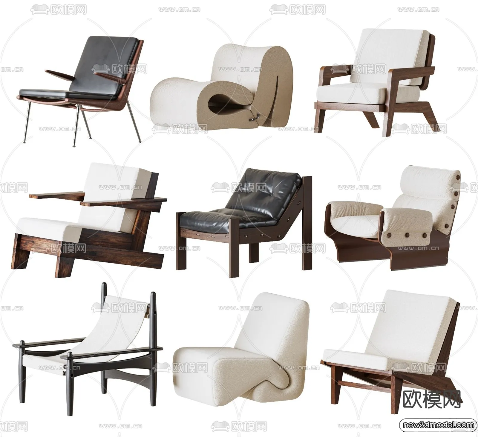 Leisure Chairs - 3D Furniture Models for Interior - 047