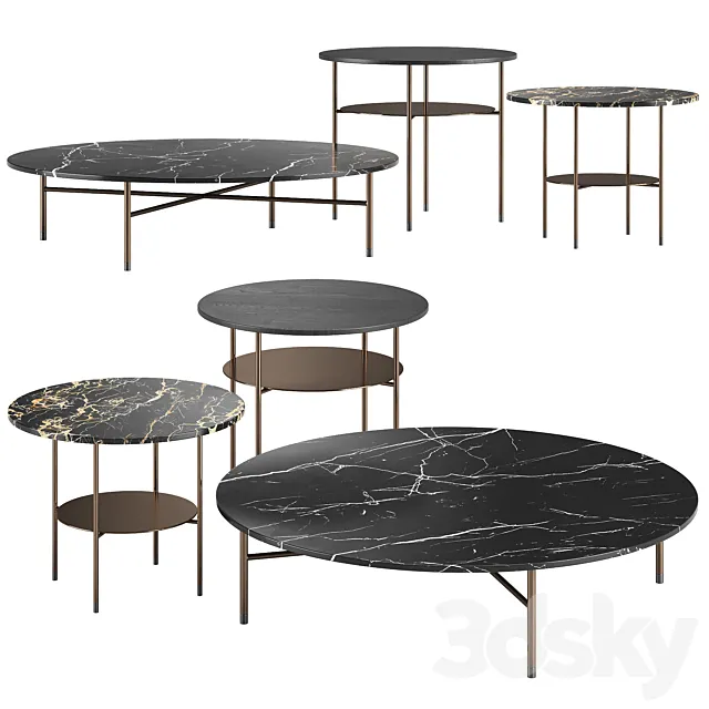 Lelong 23 Tables by Minotti 3D Model