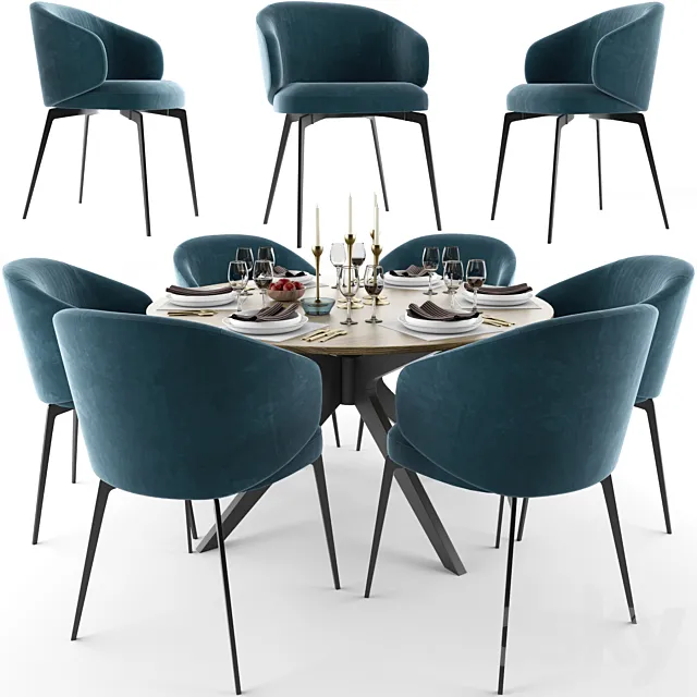 Lema Bice Dining Table Set 3DModel