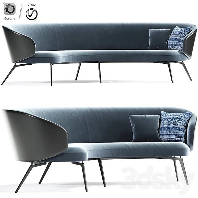 Lema Bice Occasional Curve Sofa 3D Model