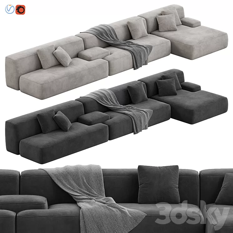 Lema Cloud Modular Sofa Set 12 3D Model Free