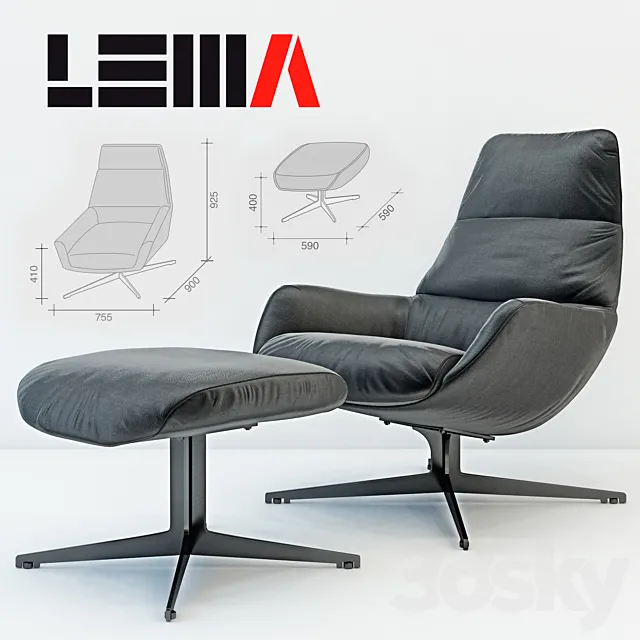 Lema Lady Jane armchair 3D Model