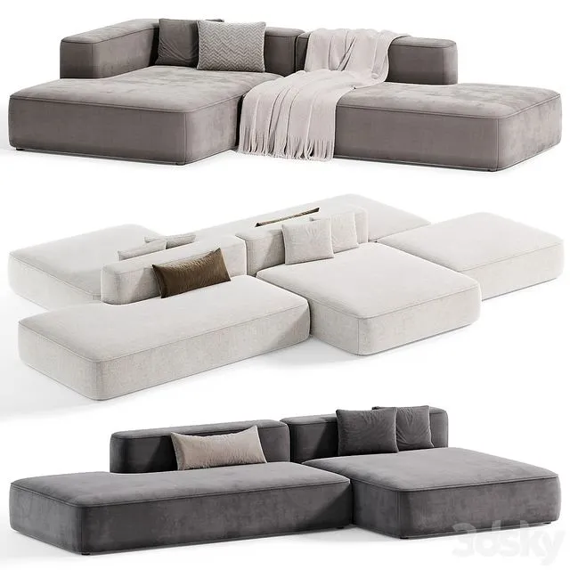 Leman Modular sofa Modern Sofa 02 By Lavsit 3D Model