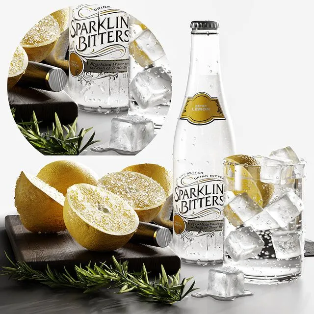 Lemonade with ice 3D Model