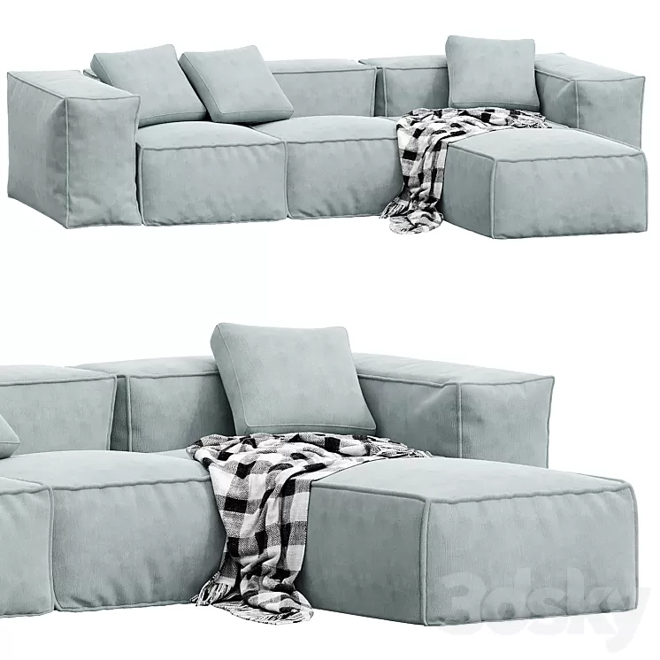 Lennon 3 seater modular sofa by Westwing collection 3D Model Free