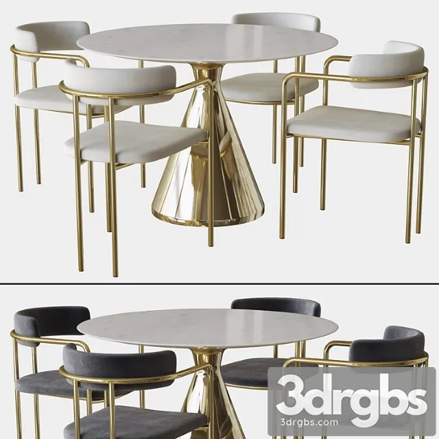 Lenox dining chair and silhouette table west elm 2 3D Model Free