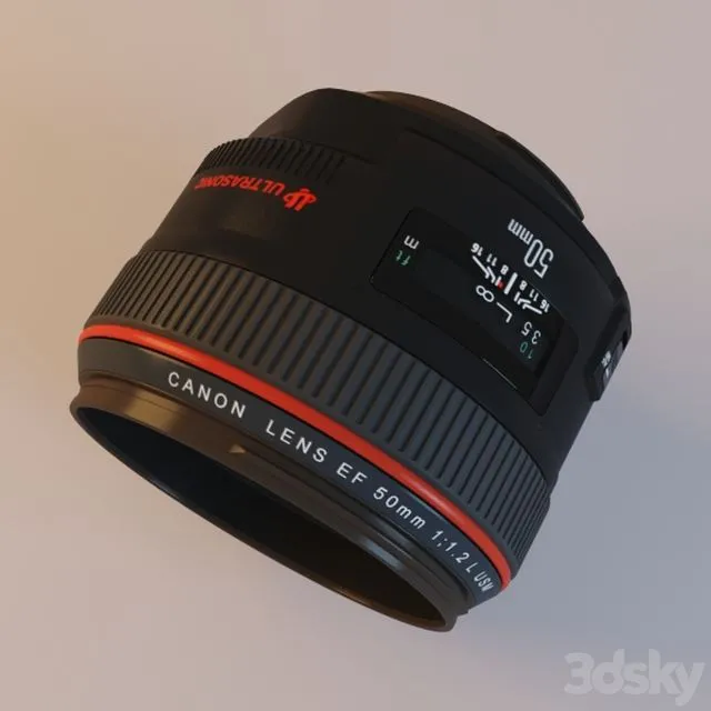 Lens Canon EF 50mm f-1.2L USM 3D Model
