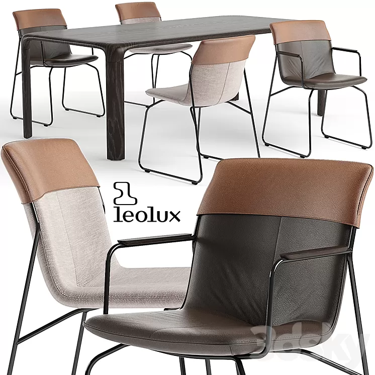 Leolux Ditte chair set 3D Model