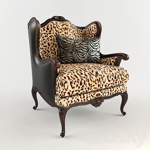 Leopard leather chair 3DModel
