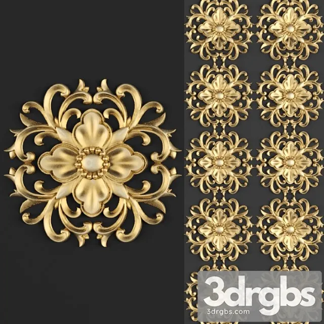 Lepnina Lepnina Rozetka Luxury Zolotoi Dekor Rezba Lepka Lepnoi Potolochnaia Klassicheskaia 3D Model Free