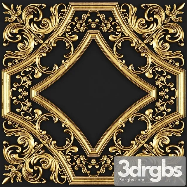 Lepnina Uzor Rozetka Lepnina Rozetka Luxury Zolotoi Dekor Rezba Lepka Lepnoi Potolochnaia Klassicheskaia Nabor 3D Model Free