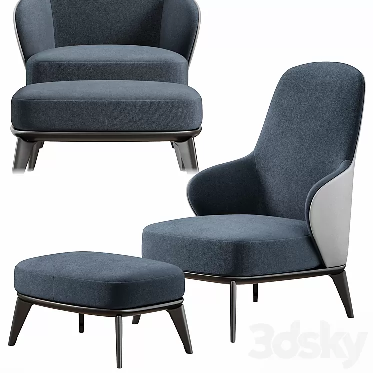 Leslie Armchair By Minotti By Minotti Collection 3D Model