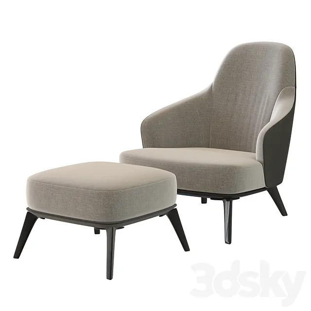 leslie armchair minotti 02 3DModel
