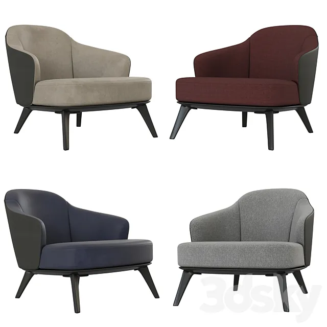 Leslie Armchair Minotti 3D Model