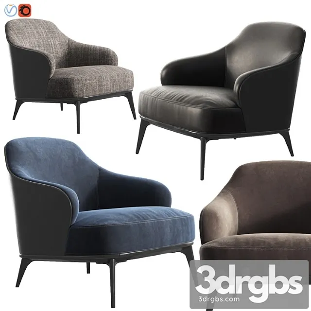 Leslie Armchair Minotti 3D Model Free