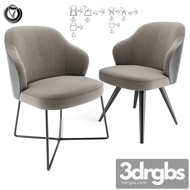 Leslie Dining Chairs Pair 3D Model Free
