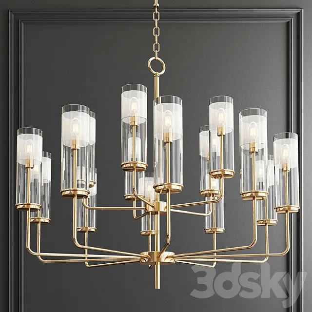 Lessman 15 Light Shaded Tiered Chandelier 3DModel