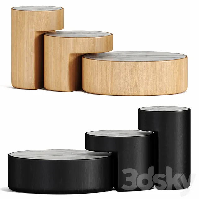 Levels set of 3 nesting tables 3D Model