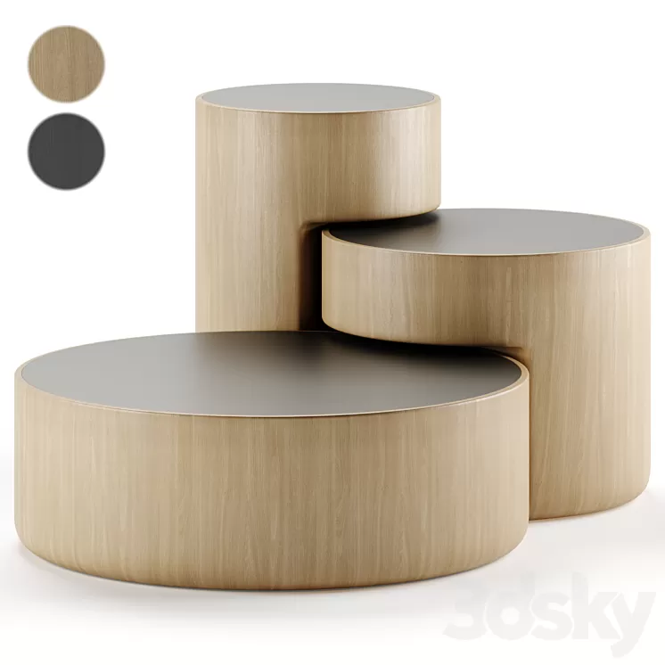 Levels Set of 3 Nesting Tables by Dan Yeffet & Lucie Koldova 3D Model