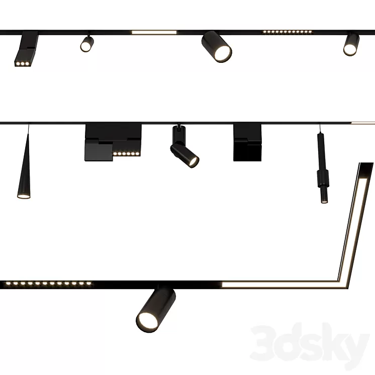 LEVITY magnetic track system - Lampatron 3D Model